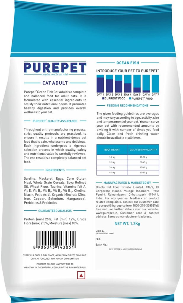 Purepet Ocean Fish Adult Cat Food 1.2kg Purepet Cat Food Purepet